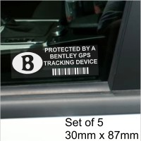 5 x BENTLEY GPS Tracking Device Security WINDOW Stickers 87x30mm-Continental,Azure,Car,Van Alarm Tracker